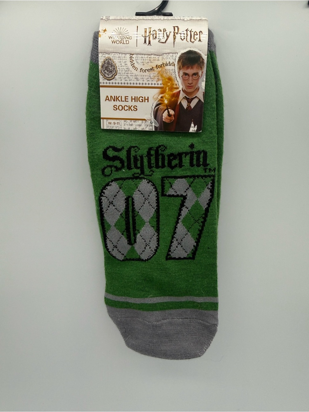 Harry Potter Slytherin 07 Ankle High Socks Green Woman Size 9-11 Wizarding World